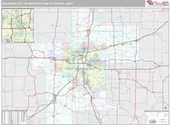 Oklahoma City Metro Area Digital Map Premium Style